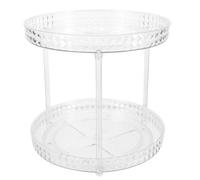NUOBESTY Rotary 2 Tier Cosmetic and Perfume Storage Tray Diamond Pattern Desktop Makeup Organizer Rack for Vanity and Household