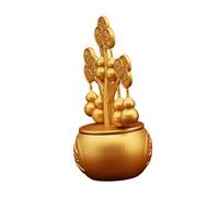NUOBESTY Rotating Chinese Money Tree with Wu Lou Coins Feng Shui Ornament for Prosperity and Longevity Elegant Gold Fortune Statue Home Bar Accent Business and Wealth Decor