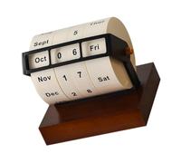 NUOBESTY Rotating Perpetual Metal Desktop Calendar with Engraved Design Easy Date Rotary Wheel for Home Office Decor Wedding Anniversary and Birthday Display Sustainable Daily Management