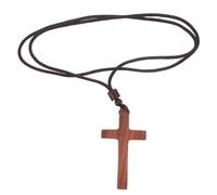 NUOBESTY Sandalwood Cross Necklace Wooden Cross Pendant Christian Jewelry for Women Men Easter Church Bible Verse Party Favor