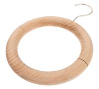NUOBESTY Scarf Hanger 18cm Wooden Grain Circle with Hook, Multipurpose Necktie Holder, Clothes Organiser for Closet Storage and Scarf Display