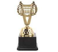 NUOBESTY School Competition Trophy 7.7" Golden Plastic Mathematics Achievement Trophy Cup Abacus Commemorative Keepsake for Award Event and Academic Spaces
