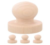 NUOBESTY Seal Stamp Handle 4pcs Simple Solid Wood Round Handle for DIY Crafting and Embossing on Envelopes