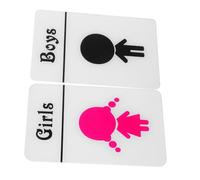 NUOBESTY Self-adhesive Bathroom Signs for Kindergarten Daycare Acrylic Wc Sign Stickers for Wall Gender Identification Restroom Label for Easy Installation No Tools Needed