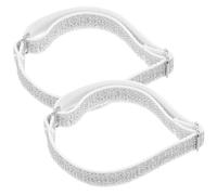 NUOBESTY Shoelace Bands for DIY Shoes and High Heels 2pcs White Elastic Cloth Small Shoe Strap with Creative Design, Wear Stable and Easy to Put and Take for Women Heel Band