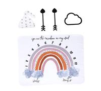 NUOBESTY Shower Backdrop for Newborn Photography Creative Rainbow Design for Birthdays Photo Props High Performance Picture Background with Easy Setup