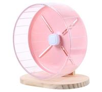 NUOBESTY Silent Small Hedgehog Exercise Wheel with Stable Stand Pink Compact Running for Hamsters Rats and Chinchillas Quiet Pet Activity Accessory for Night Use