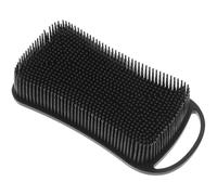 NUOBESTY Silicone Body Scrubber Double Sided Black Shower Brush for Men’s Grooming and Bathing with Beard and Body Use