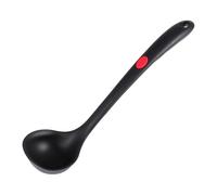 NUOBESTY Silicone Cooking Utensils Black Soup Scoop Heat Resistant Ergonomic Handle Non Stick Kitchen Gadgets for Home Cooking