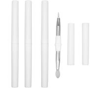 NUOBESTY Silicone Lip Brush Set for Precise Lip Color and Gloss Application 4pcs with Cover Travel-friendly Portable Makeup Applicators in White, Suitable for Women at Work or Travel