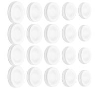 NUOBESTY Silicone Round Plug Closure Easy to Use and Secure Closure 20pcs White Classic Style Replacement Caps for Containers Round Bottom for Piggy Bank and Money Saving Box