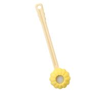 NUOBESTY Silicone Shower Brush Back Scrubber Yellow Sponge with Long Handle Bath Brush for Women and Men Physical Exfoliating