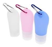 NUOBESTY Silicone Travel Refillable Squeezable Bottles Easy to Store and Take 7pcs with Pvc Bag and Keychains Random Color for Travel for Shampoo and Cosmetic Dispensing