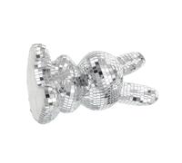 NUOBESTY Silver Disco Bunny Table Centrepiece Reflective Resin Bunny Statues for Versatile Placement on Garden and Office Tables Retro Groovy Animal Sculpture