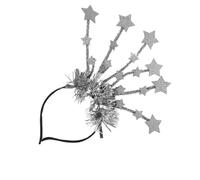 NUOBESTY Silver Five-Pointed Star Sequined Party Headband, Glossy Hair Hoop for Women, Performance Hair Accessory Suitable for Parties and Festivals
