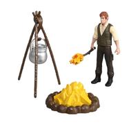 NUOBESTY Simulation Pvc Wilderness Figure Campfire Model Doll Set for Outdoor Bonfire Scene Decoration, Random Style Collectible Figurines for Home and Office Decor