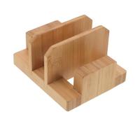 NUOBESTY Slot Bamboo Cutting Board Holder, Vertical Kitchen Organizer Rack | Angled Structure, Widened Base, Modular Dual-board Arrangement, Stable Countertop Storage, Efficient Drying, Contemporary