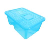 NUOBESTY Small Turtle Tank with Lid Transparent Plastic Turtle Habitat with Removable Basking Platform Reptile Aquarium for Young Amphibians Hermit Crabs Frogs and Lizards