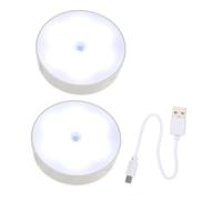 NUOBESTY Smart Sensor LED Night Light 2pcs, Human Body Induction Lamp with USB Rechargeable Warm and White Light, Intelligent Corridor and Wardrobe Night Lamp for Bedroom and Hallway