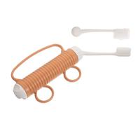 NUOBESTY Soft Toothbrush with Finger Loops Orange Plastic Ergonomic Handle Replaceable Head for Stroke Patients and Rehabilitation Training