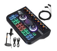 NUOBESTY Sound Broad Mixer Guitar Mixer Podcast Microphone Bundle for Microphone Kit Music Gaming Soundboard Dj Kit Black