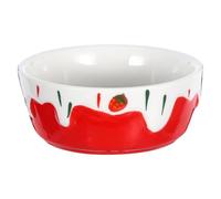 NUOBESTY Spill-resistant Ceramic Animal Feeder Bowl Small Red Hamster Food Dish for Hedgehogs Guinea Pigs Rabbits Chinchillas Decorative and Cute Pet Feeding Container