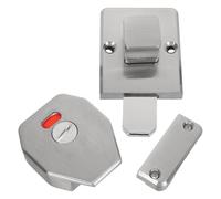 NUOBESTY Stainless Steel Bathroom Indicator Lock with Slide Bolt Latch for Public Toilet Doors Privacy Deadbolt Lock with Vacant/Occupied Sign