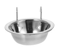 NUOBESTY Stainless Steel Bird Food Feeding Cup with Hook for Parrot Cage Rust-resistant Water Bowl Holder Suitable for Small Birds and Pets Convenient Hanging Feeder for Doves Finches