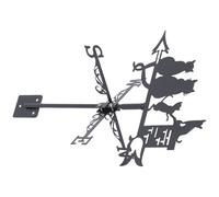 NUOBESTY Stainless Steel Cat Weathervane 4pcs Set Yard Wind Direction Indicator Metal Outdoor Decorative Weather Vane for Patio and Porch