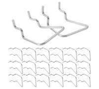 NUOBESTY Stainless Steel Double Loop Pegboard Hooks to Maximise Wall Space Utilisation 30pcs 3.5mm Thick for 25mm Hole Spacing, Heavy Duty Tool Holders with Moisture Resistance in Kitchen