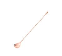 NUOBESTY Stainless Steel Long Handle Bar Spoon for Household Mixing Cocktail Stirrer with Tear Drop Copper Plated Head Multipurpose for Coffee Desserts and Drinks Easy to Clean and