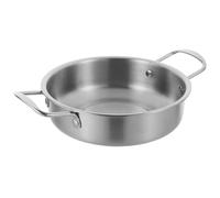 NUOBESTY Stainless Steel Wok 18cm with Dual Handles Non-Coated Korean Ramen Pot Multi-Use Cooking Pan for Hot Pot, Stir-Fry, and Snacks Suitable for Gas and Electric Stoves