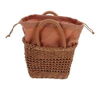NUOBESTY Straw Woven Handbag and Enough Room for Daily Items with Drawstring Closure Summer Crossbody Bag Not Easy to Deform or Tear for Women for Party or Camping