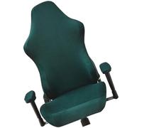 NUOBESTY Stretchable Gaming Chair Cover Armrest Protector Full Wrap Silver Fox Velvet Office Chair Cover Washable Protective Slipcover in Dark Green
