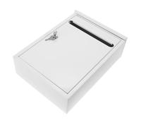 NUOBESTY Suggestion Box Metal Wall-mount Locking Mailbox White Hanging Post Box for School Student Bullying Reporting with Key Lock