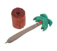 NUOBESTY Sustainable Wood Ballpoint Pen with Coconut Tree Shape, Smooth Writing Tropical Charm Pen for Teachers and Students, Back to School Rewards and Desk Decor