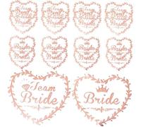 NUOBESTY Team Bride Temporary Stickers 2Pcs Rose Gold Heart Bridal Shower Supplies Wedding Party Favors Bride and Bridesmaid Body