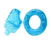 NUOBESTY Teething Chew Cooling for Hot Summer Days 2pcs Puppy Freezable Made of Sturdy Tpr Material, Break Resistant and Interactive Ice Freeze Dog Effective Teething Aid