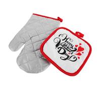 NUOBESTY Thermal Grill Gloves Long Heat Resistant Oven Mitts Non-slip Kitchen Oven Gloves Reusable Thicken Barbecue Mittens