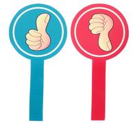 NUOBESTY Thumb up Thumb Down Voting Paddles Set 4Pcs Reusable Classroom Judging Boards for Teacher Student Interaction Office Voting Accessories 11.8X5.9 Inch