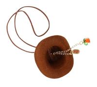 NUOBESTY Tibetan Cowboy Hat Car Charm Cultural Feng Shui Rear View Mirror Decoration Durable Auto Hanging Ornament with Peace Knot for Unique Interior Style