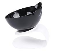 NUOBESTY Tilting Cat Food Bowl with Neck Protection Anti-slip Plastic Feeder for Cats Thickened Design Detachable for Easy Cleaning Single Black Pet Feeding Dish