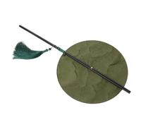 NUOBESTY Traditional Round Hand Fan with Tassel Elegant Chinese Handheld Dancing Fan for Women Vintage Portable Classic Decorative Accessory for Cosplay and Formal Events