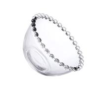 NUOBESTY Transparent Glass Pearl Dessert Bowl Medium Smooth Edges Food Serving Bowl for Salad Fruit Sauces and Pudding Tableware Lightweight Multipurpose Dish for Breakfast Dinner