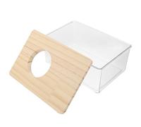 NUOBESTY Transparent Hamster Bath Container Small Animal Sand Bath Tub for Mice Gerbils with Visibility and Stylish Design for Safe Comfortable Digging and Showering