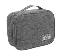 NUOBESTY Travel Electronics Organizer Pouch Portable Cord Storage Case for Power Banks USB Drives and Phone Cables Stylish Grey Travel Pouch for Men and Women