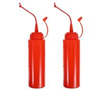 NUOBESTY Tricky Ketchup Bottle, 2pcs Fake Ketchup Bottle Prank Toy Prank Ketchup Realistic Squeeze Ketchup Bottles for Halloween, Party Trick Prop