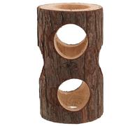 NUOBESTY Tunnel Secure and Health Dental Supports Private Provides Space for Hideout Wooden, Natural Brown Tree Hollow and Tube Design Animals Hamster Small Gerbils