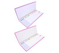 NUOBESTY Undated Weekly Planner 2026 2pcs - Portable Schedule Notebook with Monthly and Weekly Appointments, Task Planner for Office and School, Purple Rose Red Spiral-bound Time Management