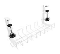 NUOBESTY Under Desk Cable Management Tray White Small Wire Organizer for Desk Sturdy Cord Holder for Power Strips and Cables No Tool Installation Safe Wire Rack Preventing Tangling and